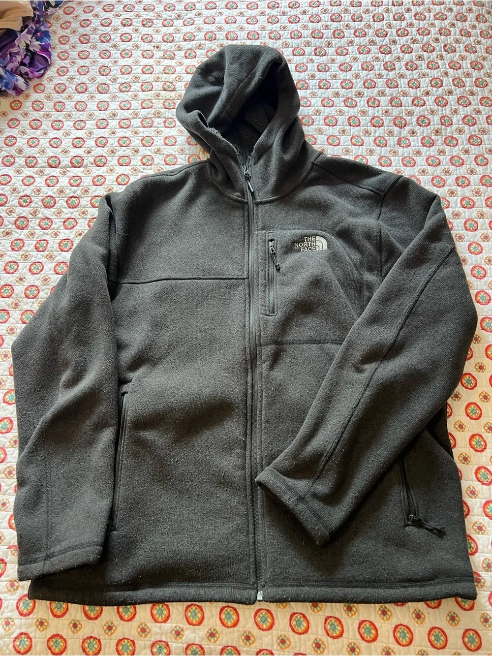 The North Face Gray Hooded Full Zip Sweater size XL Men’s